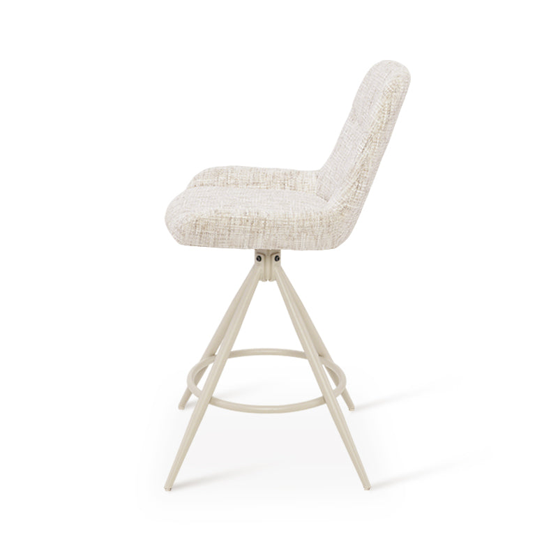 Farah Barkruk [Set van 2] [Linnen look stof] [67 cm] [Automatische Terugkeer] [180° Draaibaar]