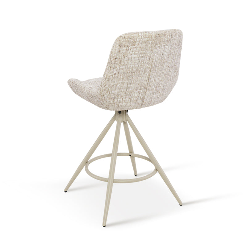 Farah Barkruk [Set van 2] [Linnen Stof] [67 cm] [Automatische Terugkeer] [180° Draaibaar]