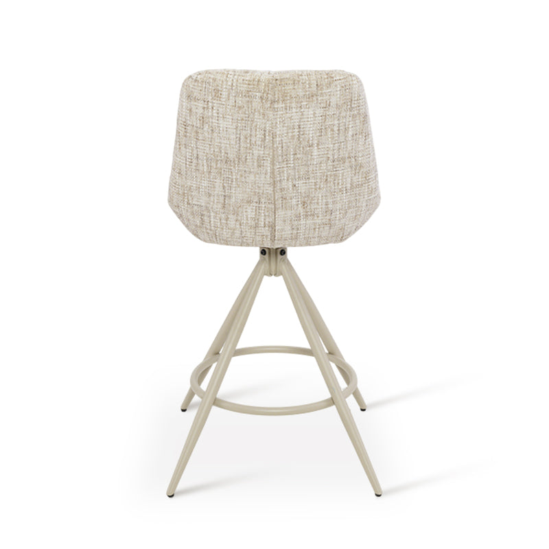 Farah Barkruk [Set van 2] [Linnen Stof] [67 cm] [Automatische Terugkeer] [180° Draaibaar]