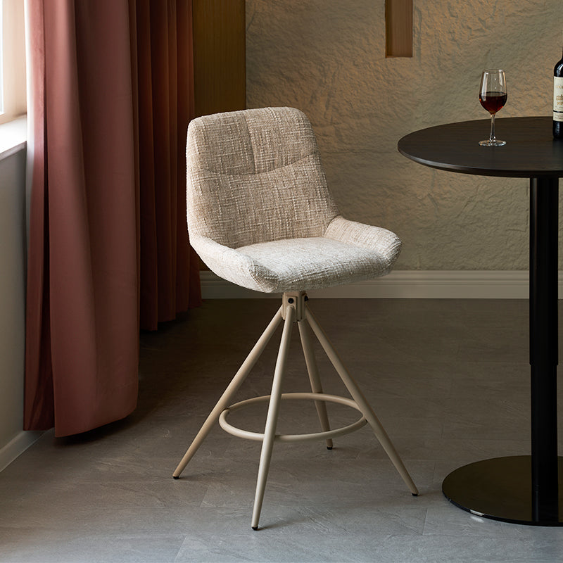 Farah Barkruk [Set van 2] [Linnen Stof] [67 cm] [Automatische Terugkeer] [180° Draaibaar]