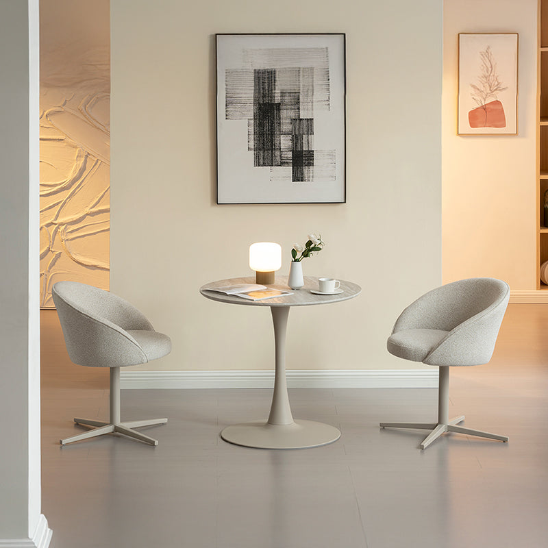 Ronde Eettafel Tiana en 2 360° Draaibare Paislee-eetkamerstoelen [Eetkamerset]