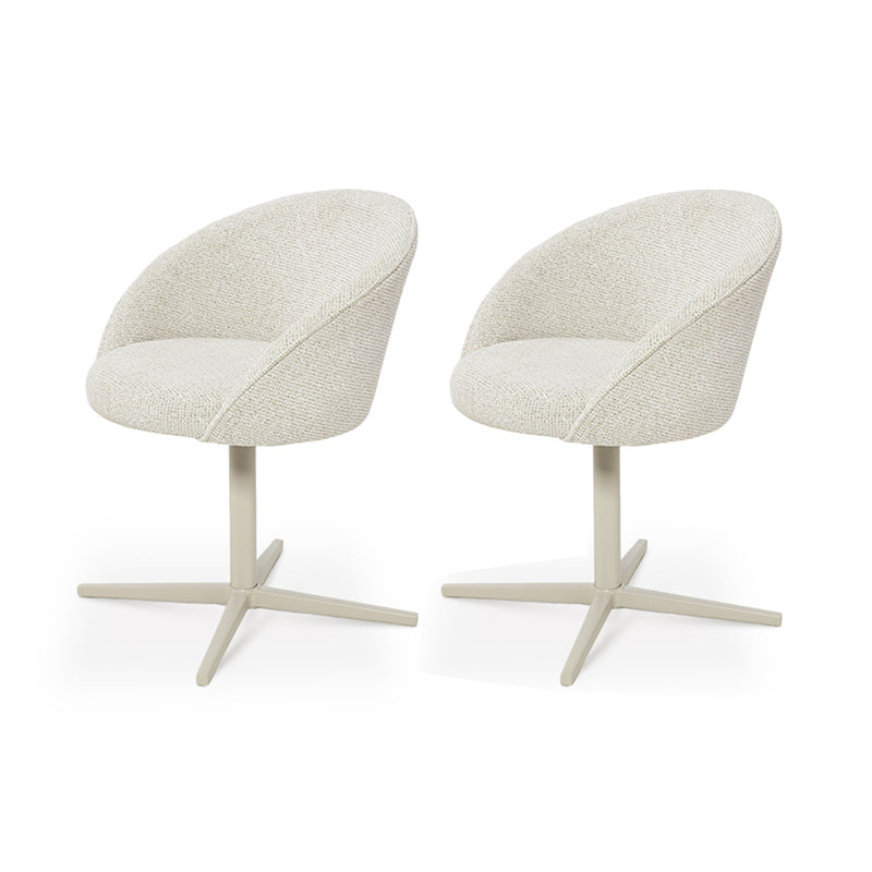 Ronde Eettafel Tiana en 2 360° Draaibare Paislee-eetkamerstoelen [Eetkamerset]