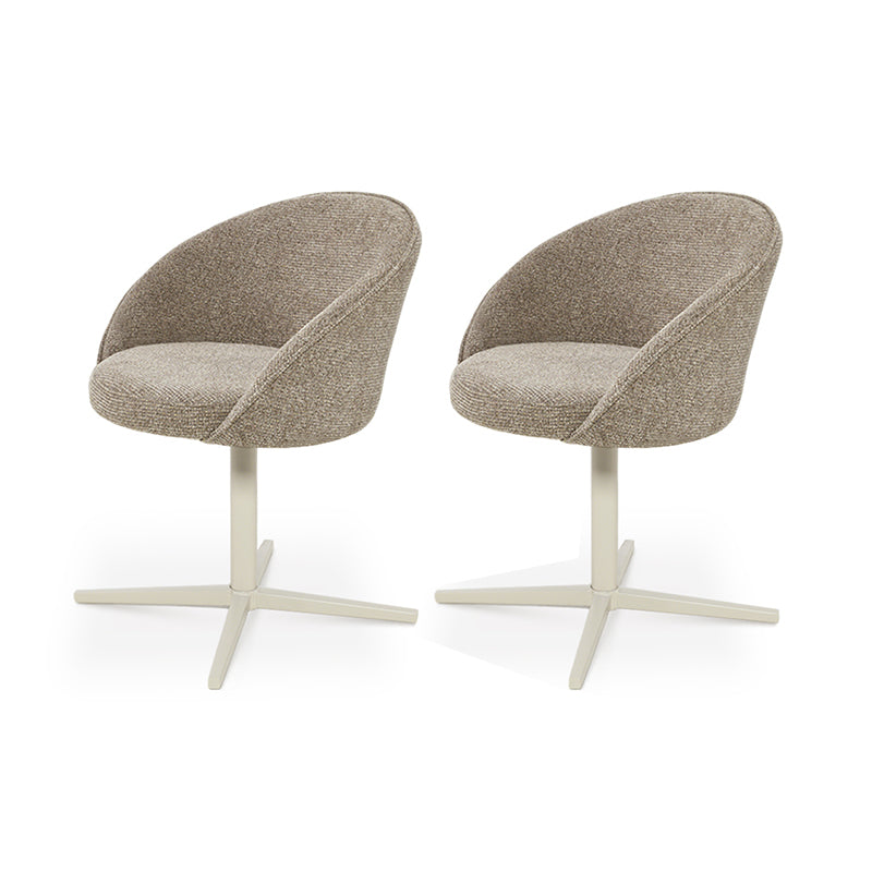 Ronde Eettafel Tiana en 2 360° Draaibare Paislee-eetkamerstoelen [Eetkamerset]