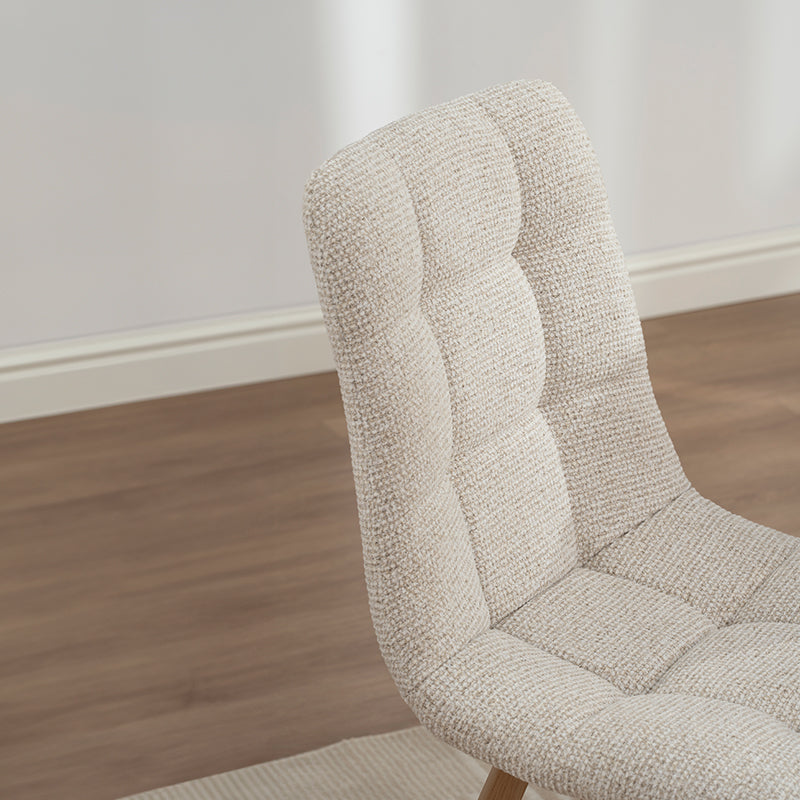 Aoife Strakke Eetkamerstoel [Set van 2] [Linnen stof] [Eiken Metalen Poten]