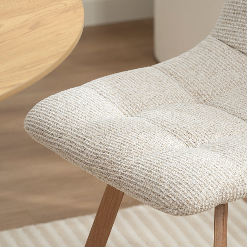 Aoife Strakke Eetkamerstoel [Set van 2] [Linnen stof] [Eiken Metalen Poten]