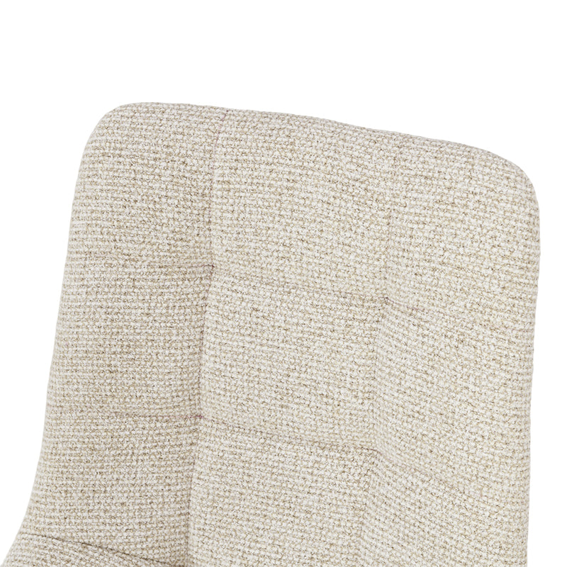 Aoife Strakke Eetkamerstoel [Set van 2] [Linnen stof] [Eiken Metalen Poten]