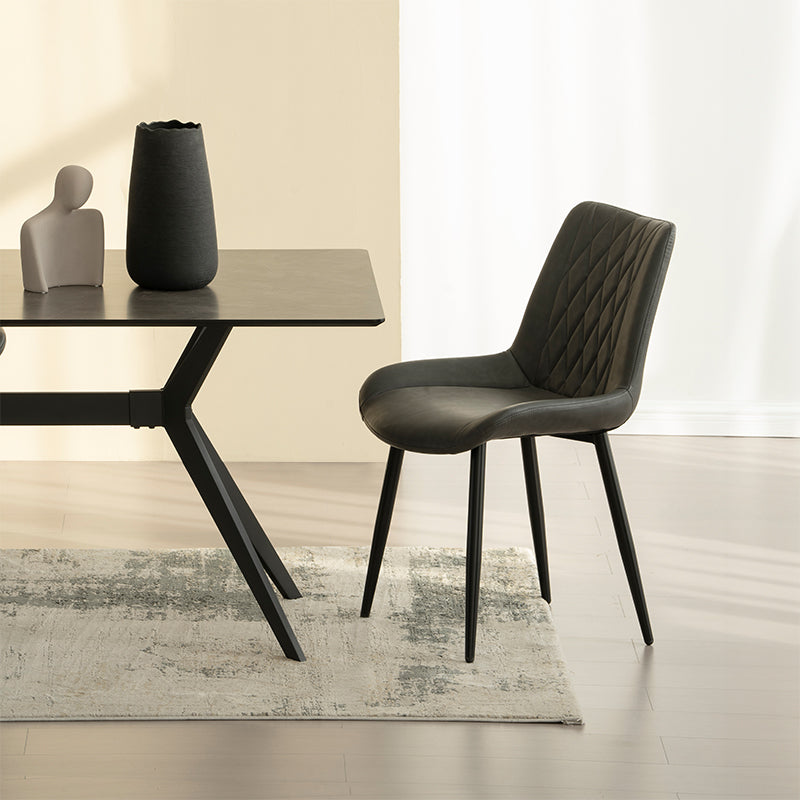 Laila Rechthoekige Eettafel en 6 Jarvis Eetkamerstoelen [Eetkamerset]