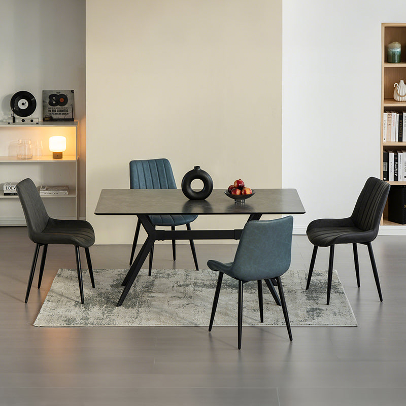 Laila Rechthoekige Eettafel en 6 Jarvis Eetkamerstoelen [Eetkamerset]