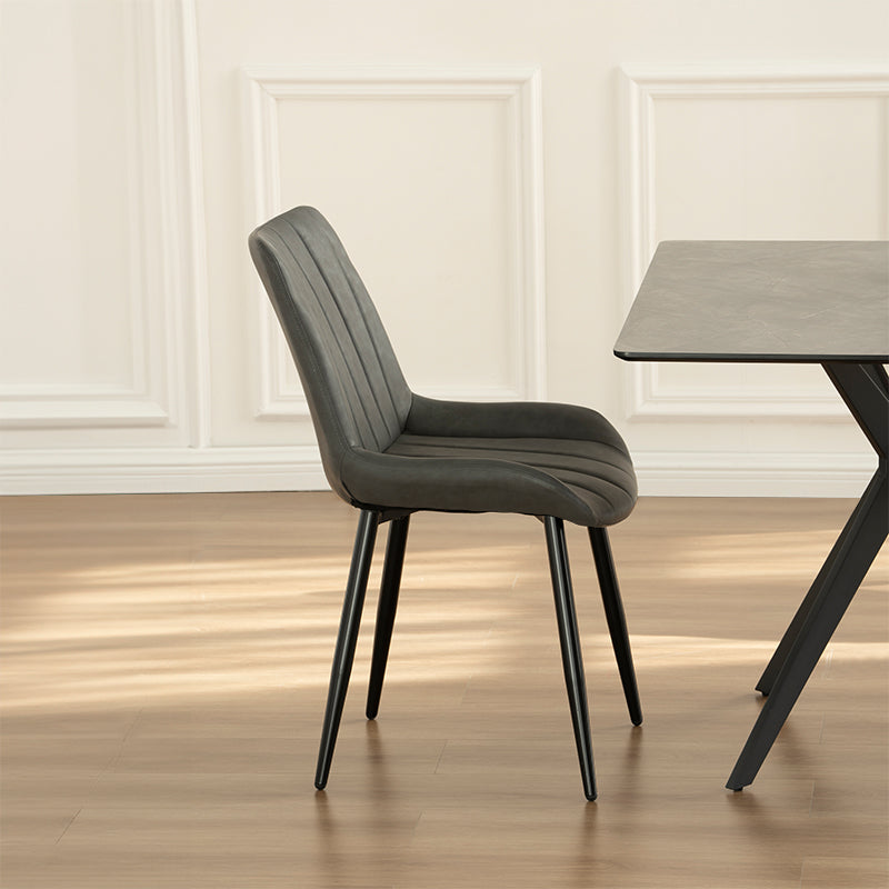 Laila Rechthoekige Eettafel en 6 Jarvis Eetkamerstoelen [Eetkamerset]