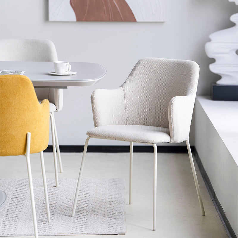 Armlehnenstuhl Dahlia [2er Set] [Leinen Stoff] Ofcasafurniture DE