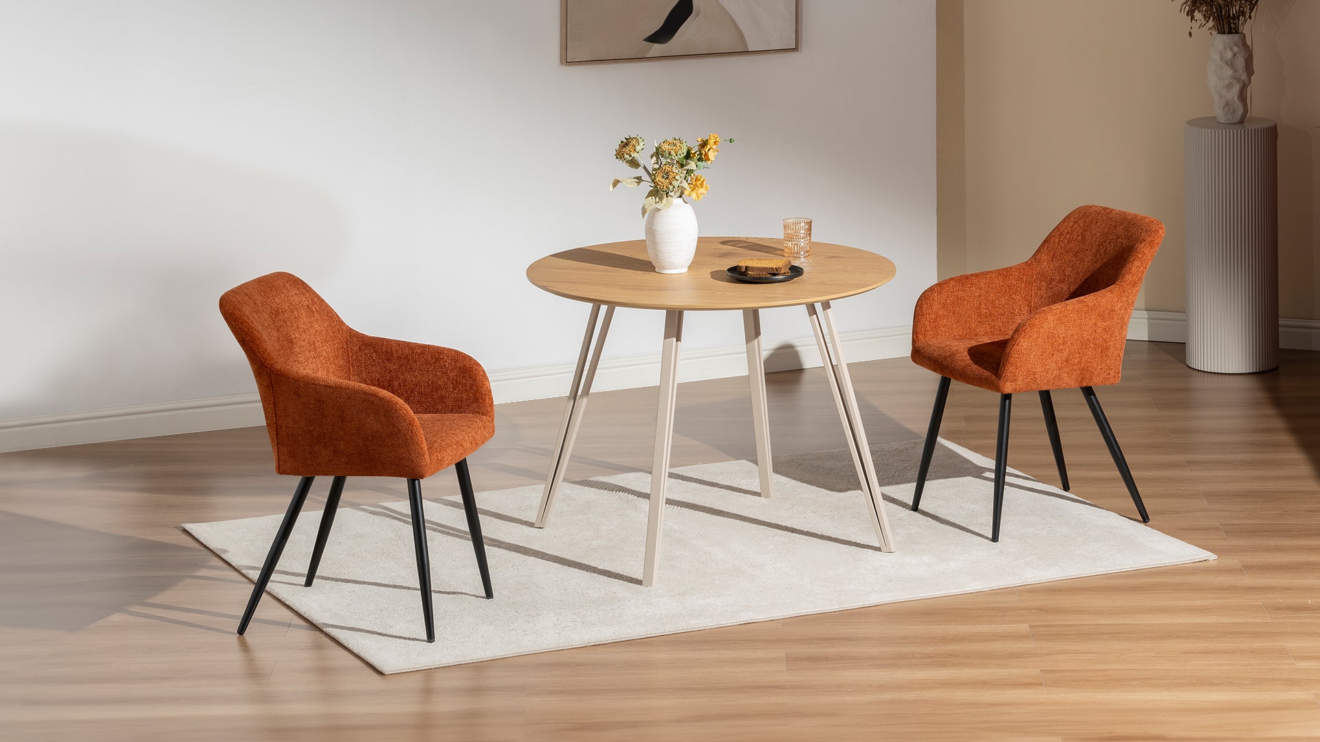 Frazer Eetkamerstoel [Set van 2] [Linnen Stof]