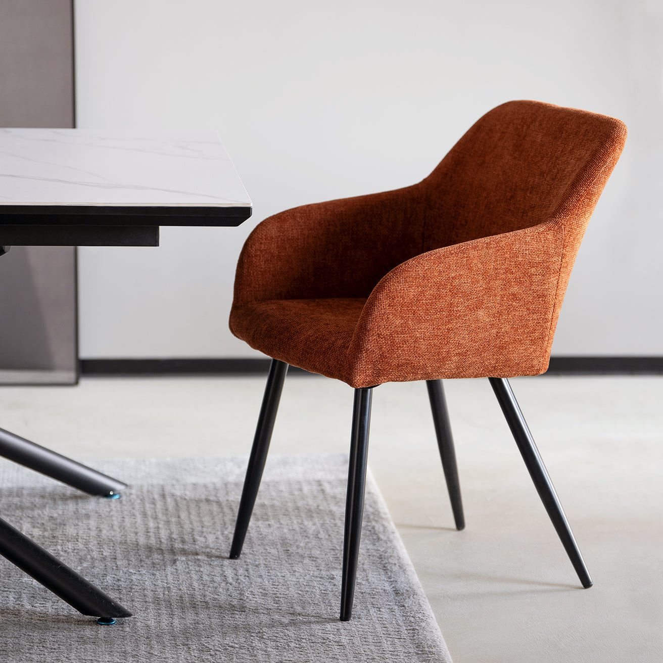 Armlehnenstuhl Kaya [2er Set] [Leinen Stoff] Ofcasafurniture DE