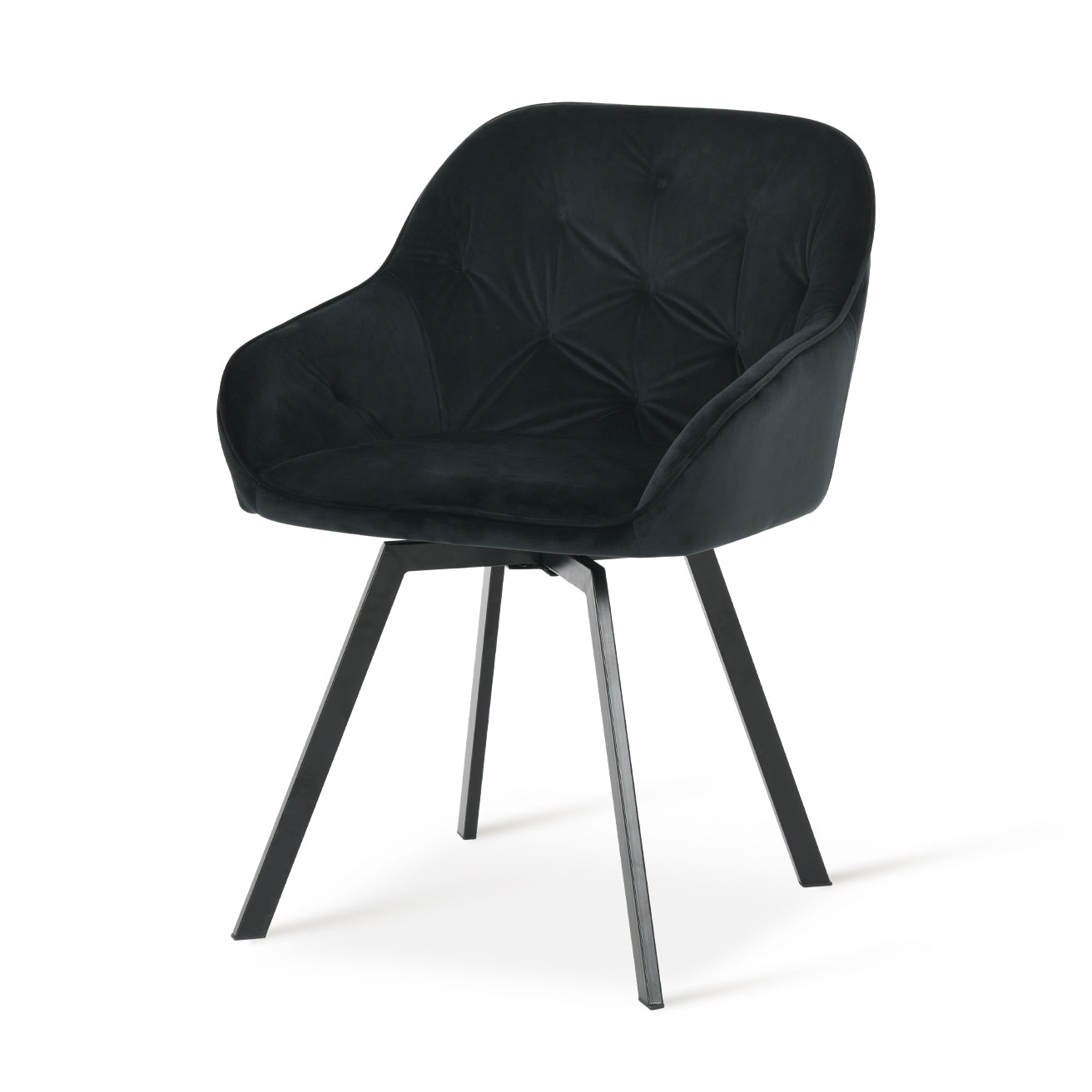 Keaton 360° Draaibare Eetkamerstoel met Dikke Bekleding van Fluweel [Set van 2] [Fluweel]