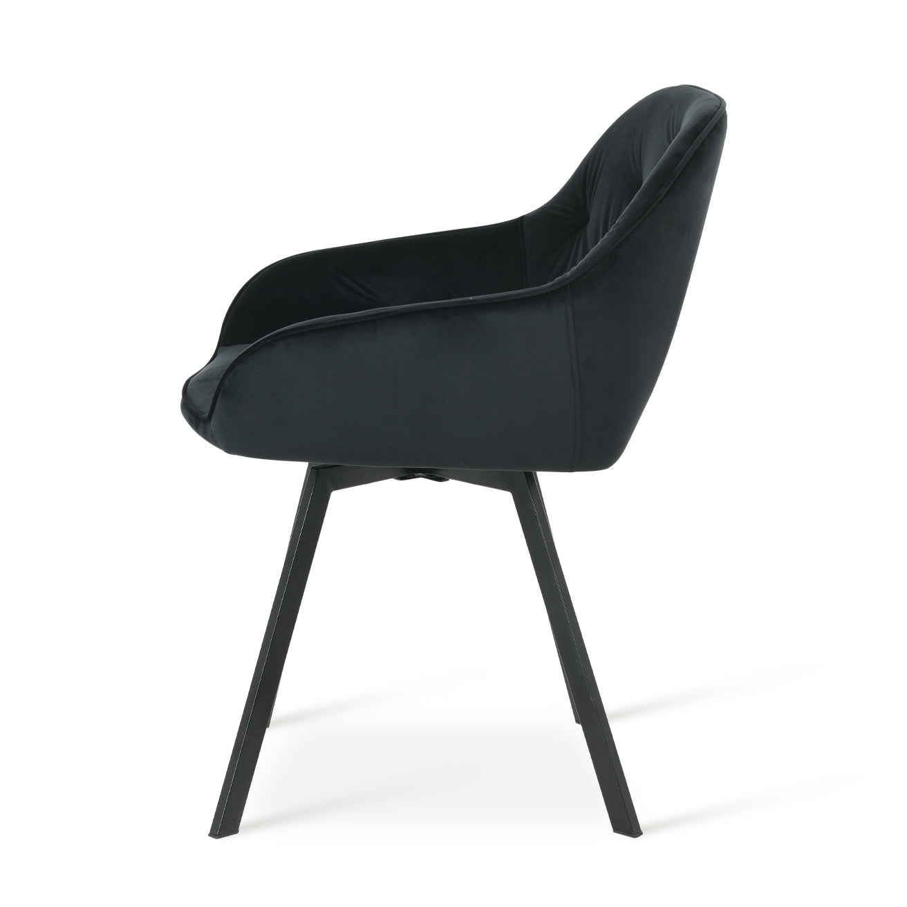 Keaton 360° Draaibare Eetkamerstoel met Dikke Bekleding van Fluweel [Set van 2] [Fluweel]