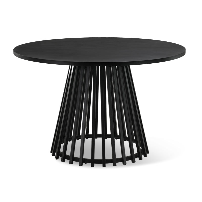 Veronica Ronde Eettafel en 4 Yasin Eetkamerstoelen [Eetkamerset]
