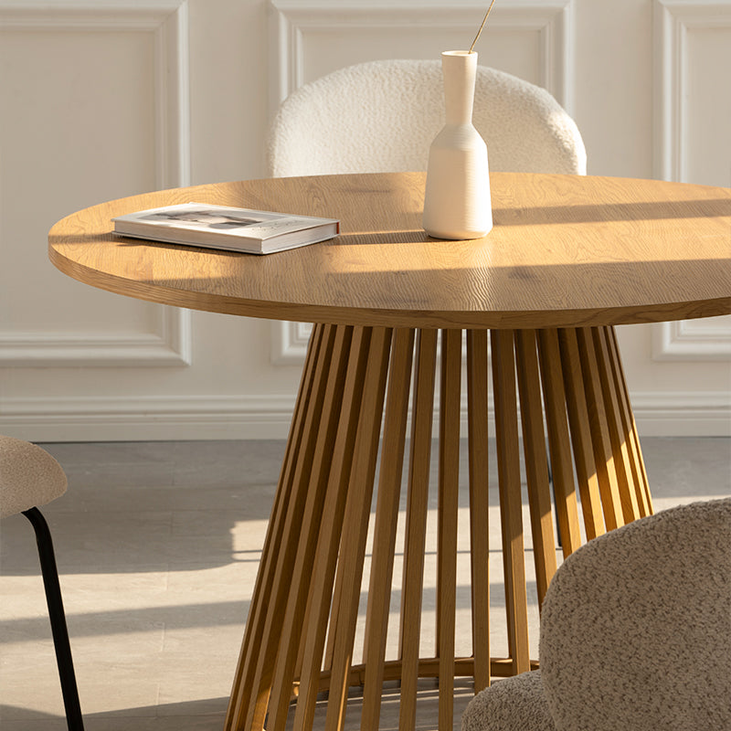 Veronica Ronde Eettafel en 4 Yasin Eetkamerstoelen [Eetkamerset]