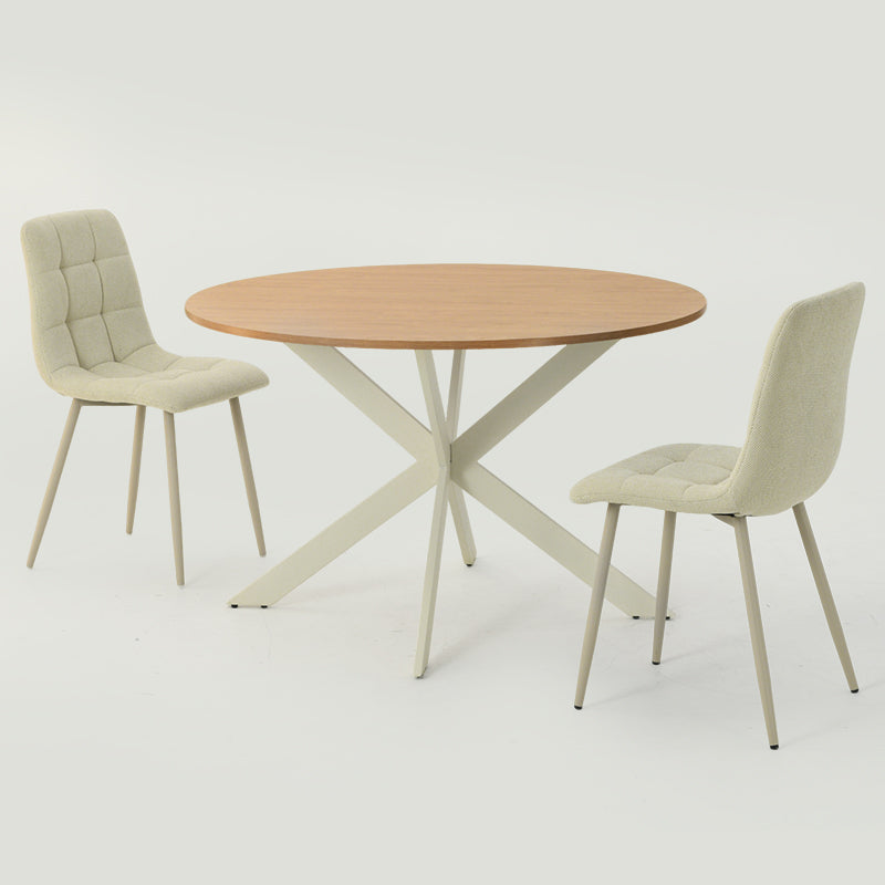 Tilly Ronde Eettafel en 4 Aoife Eetkamerstoelen [Eetkamerset]