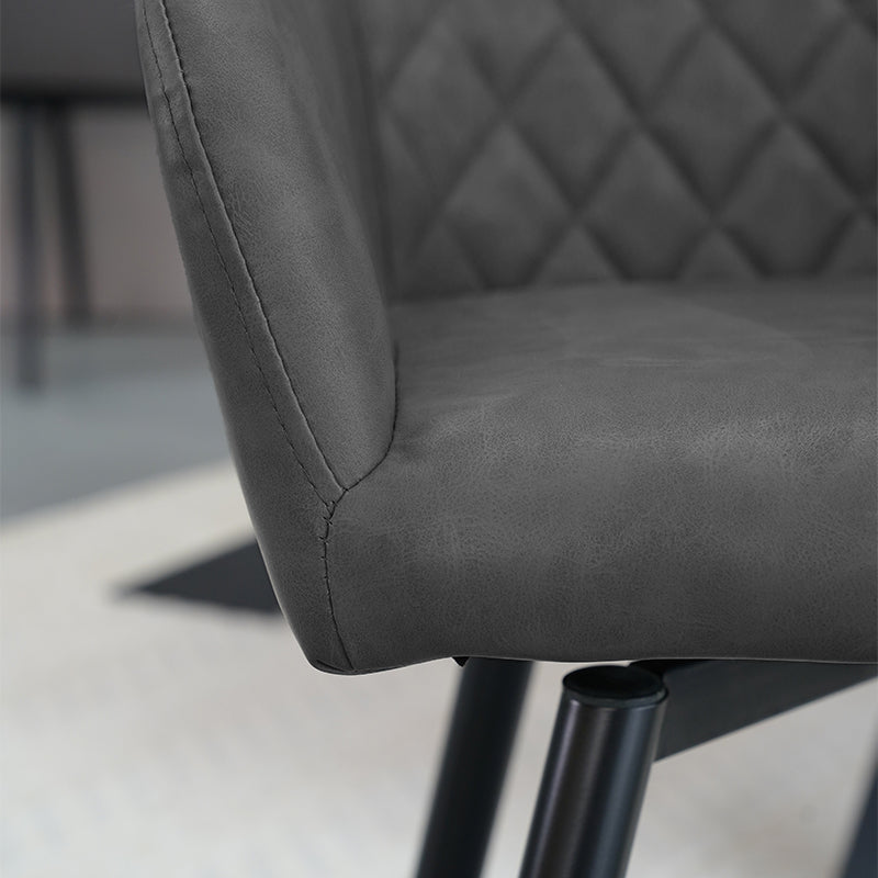 Frazer Diamond 360° Draaibare Eetkamerstoel [Set van 2] [Kunstleer] [Grijs]