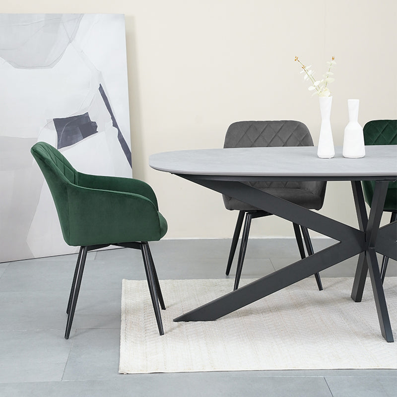 Frazer Diamond 360° Draaibare Eetkamerstoel [Set van 2] [Fluweel]