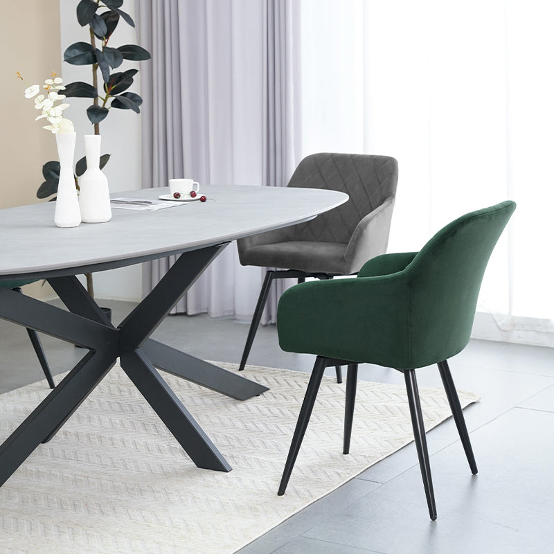 Frazer Diamond 360° Draaibare Eetkamerstoel [Set van 2] [Fluweel]