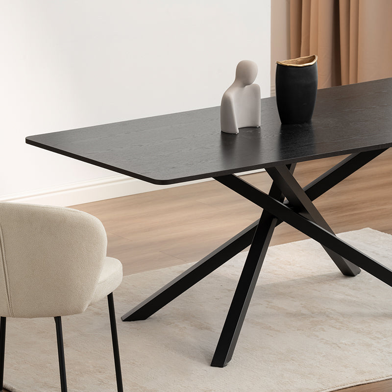 Thalia Rechthoekige Eettafel [Zwart Hout of Walnoot] [180 cm]