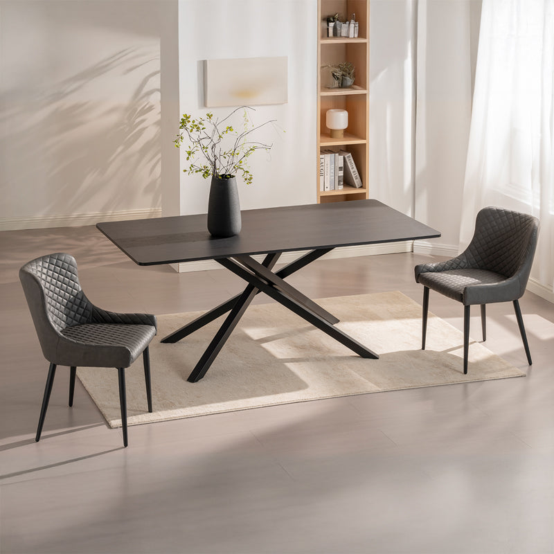 Thalia Rechthoekige Eettafel [Zwart Hout of Walnoot] [180 cm]