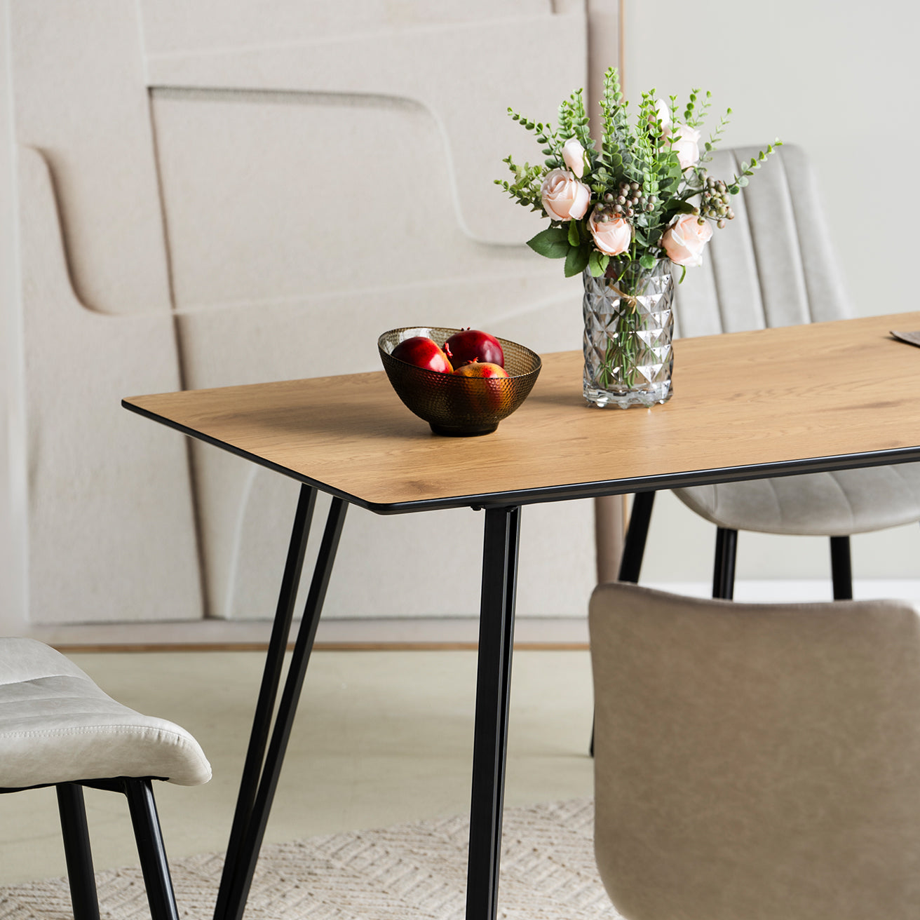 Fareeha Rechthoekige Eettafel [Houtkleur] [160 cm]