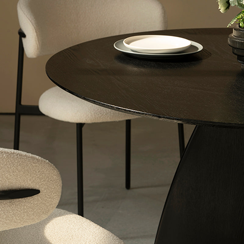 Gemma Ronde Eettafel en 4 Mabel Eetkamerstoelen [Eetkamerset]