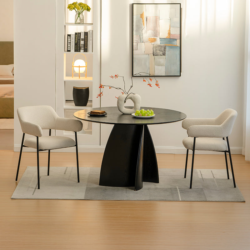 Gemma Ronde Eettafel [Zwart en Hout] [120 cm]