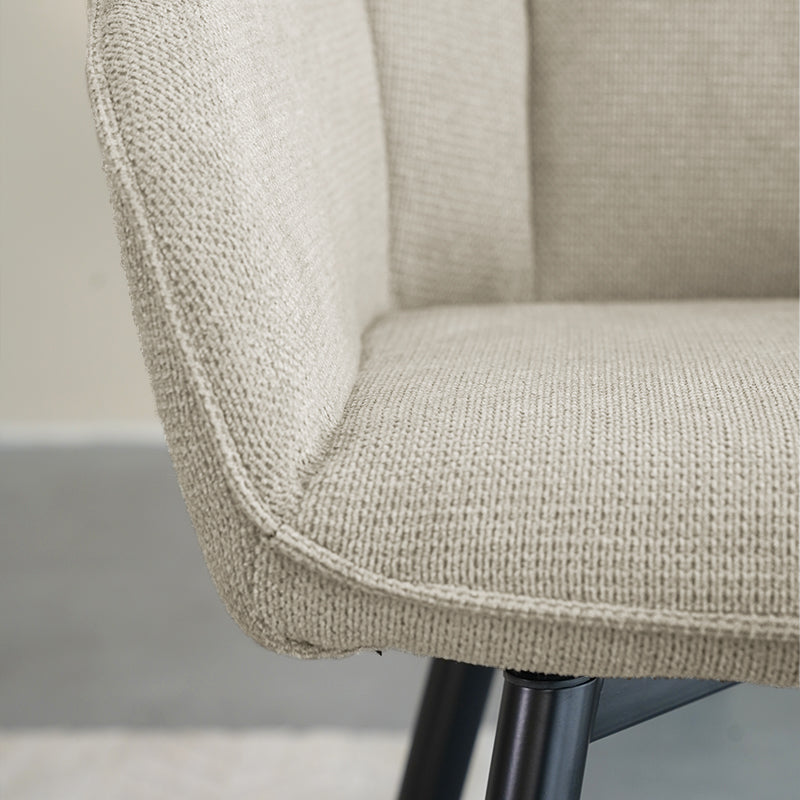 Armlehnenstuhl Sienna [2er Set] [Leinen Stoff][360-Grad-Drehteller] ofcasafurniture DE