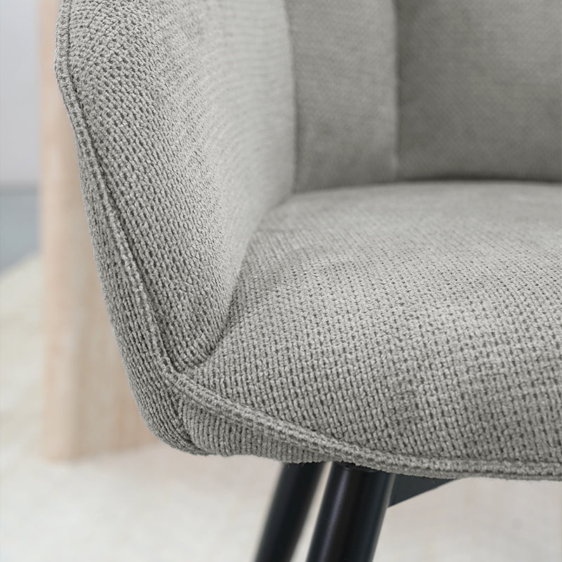 Armlehnenstuhl Sienna [2er Set] [Leinen Stoff][360-Grad-Drehteller] ofcasafurniture DE