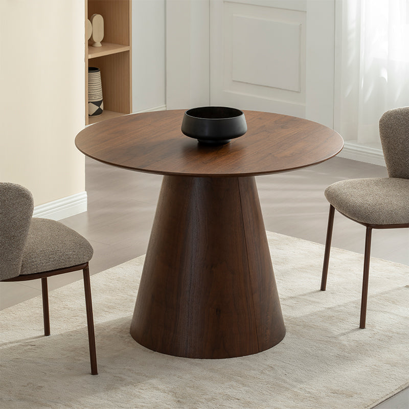 Ronde eettafel Elowen en 4 eetkamerstoelen Karin in Roca [eetkamerset]