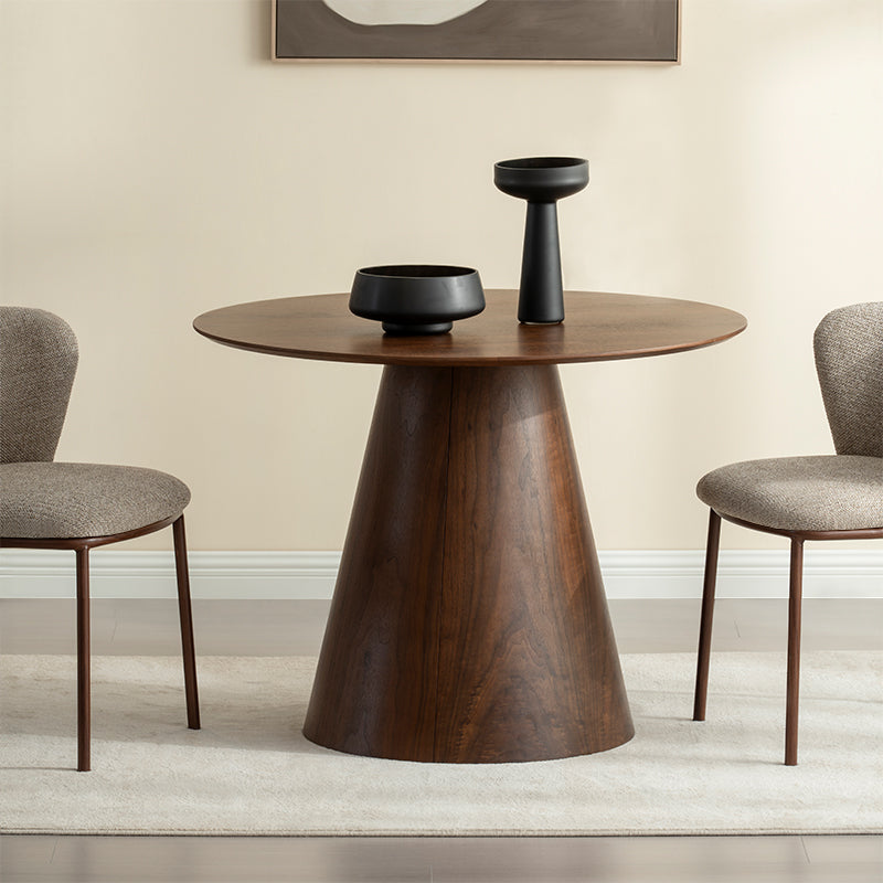 Ronde eettafel Elowen en 4 eetkamerstoelen Karin in Roca [eetkamerset]