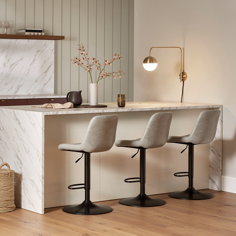 Jarvis AH Barkruk [Set van 2] [Kunstleer] [62 cm-82 cm]