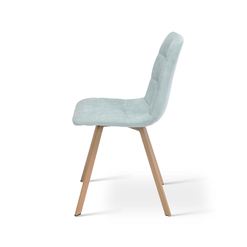 Esszimmerstuhl Aoife Sleek [2er Set] [Leinen Stoff] [Füsse in Metall in Eiche Optik] Ofcasafurniture DE