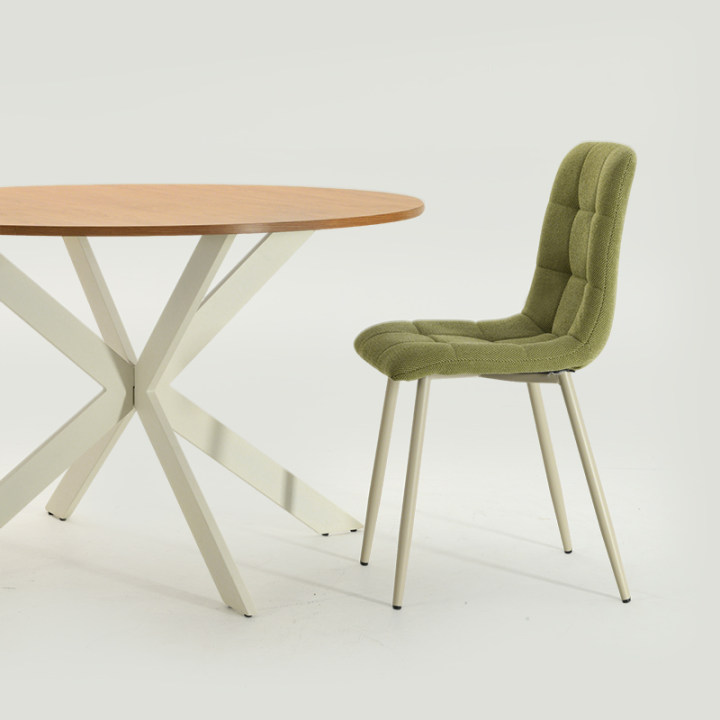 Tilly Ronde Eettafel en 4 Aoife Eetkamerstoelen [Eetkamerset]